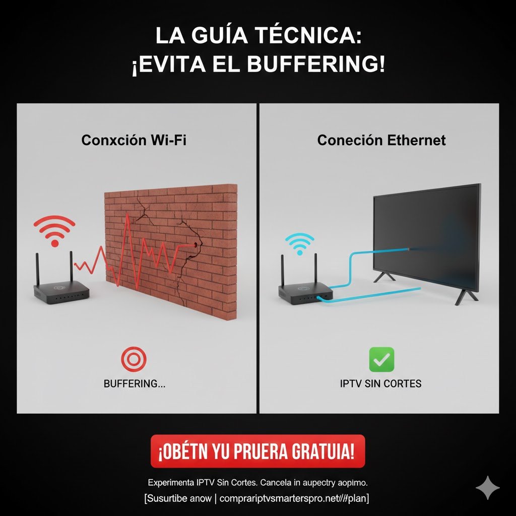 Infografía de la guia técnica comparando conexión por cable para iptv sin cortes.