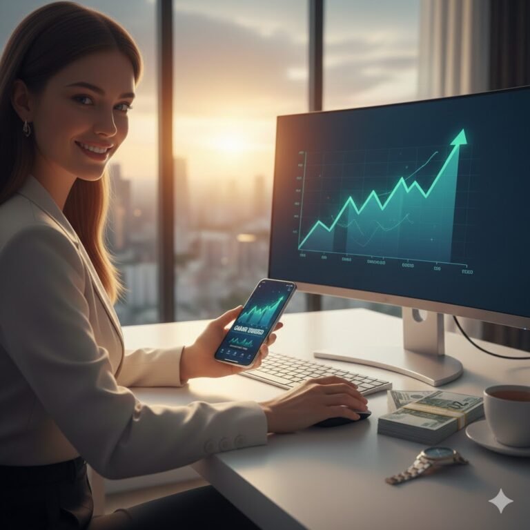 emprendedora gestionando panel de Revendedor IPTV España con altos ingresos.