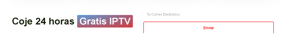 Interfaz sencilla para solicitar una prueba gratuita de 24 horas al comprar iptv smarters pro.