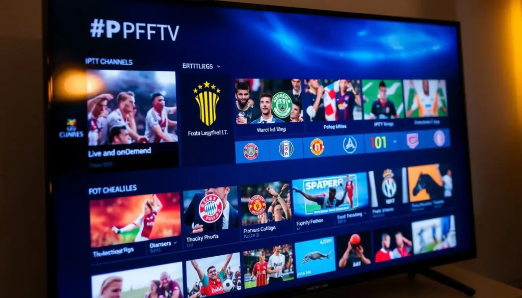 Jugadores de fútbol en acción durante un partido transmitido en ultra alta definición mediante una lista iptv españa.